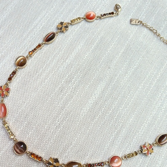 Enamel, glass and crystal necklace - Picture 5 of 5